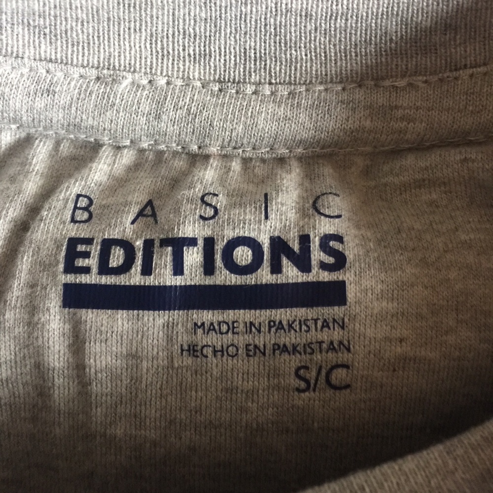 🌺 Basic Editions Layered Grey SS Tee Small - Picture 14 of 15